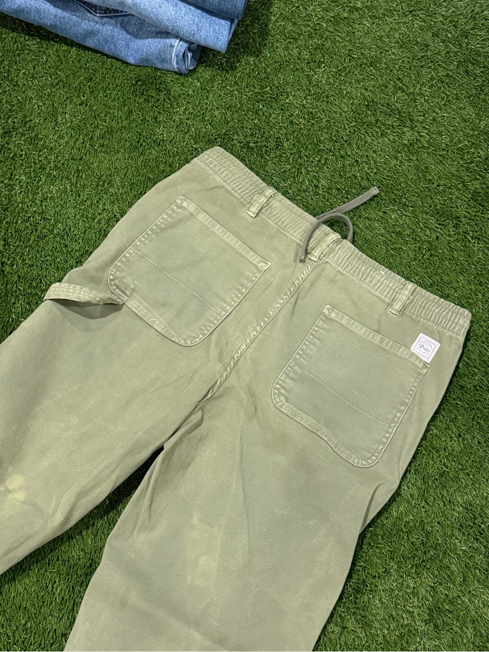 Zara Men's Olive Green Casual Drawstring Pants